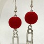 Earrings "Red Rowan", diameter 12 mm± Turmaline (imitation) faceted bead, diameter 8 mm±, length 53 cm±