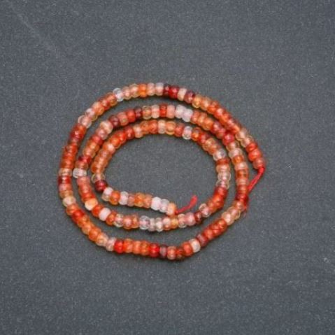 Carnelian Beads on Thread Rondelle, Diameter 4x2.5mm+-, Length 39cm+