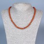 Red Jasper Necklace Smooth Round Bead, Diameter 6.5mm+-, Length 48cm+- with Clasp