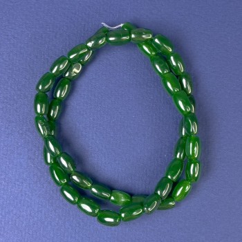 Chrysoprase Barrel Beads, Diameter 8x6mm+-, Length 37cm+- on Fishing Line