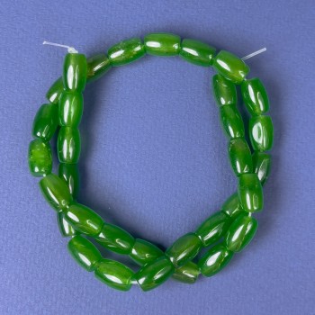 Chrysoprase Barrel Beads, Diameter 11x7.5mm+-, Length 38cm+- on Fishing Line