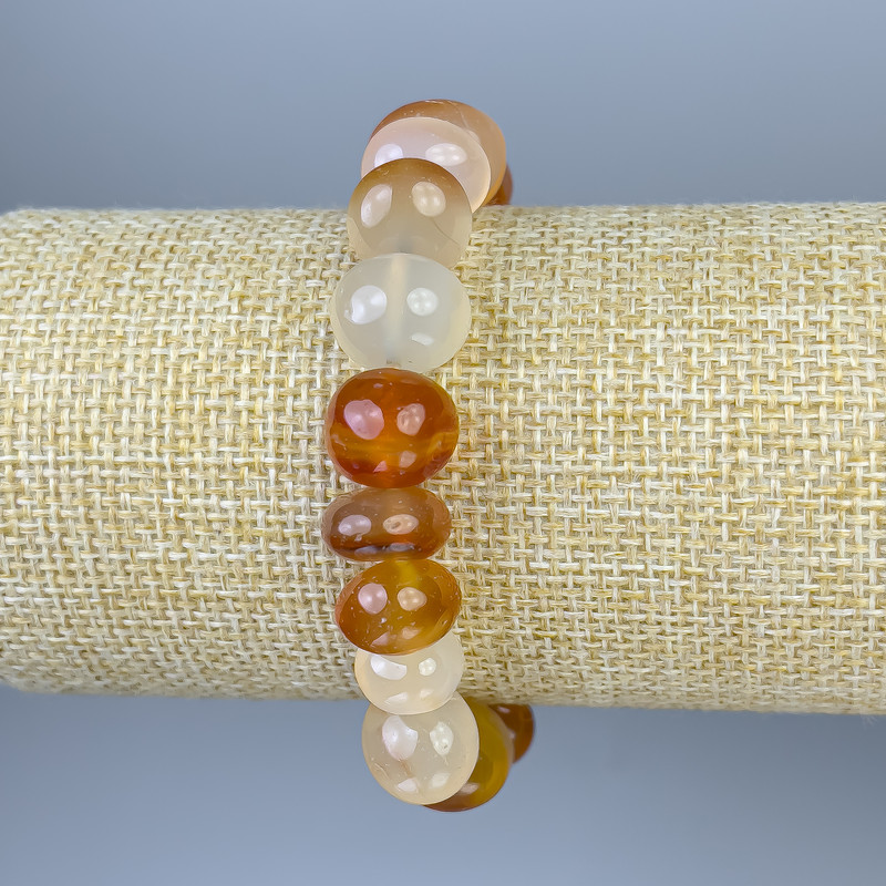 Carnelian Tumbled Bracelet, diameter 12x9-11mm+-, length 18cm+- stretch