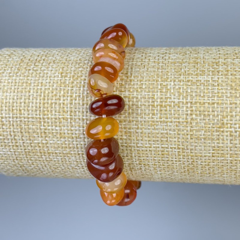 Carnelian Tumbled Bracelet, diameter 8-15x5-8mm+-, length 18cm+- stretch