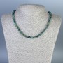 Necklace Green Jasper smooth round bead, diameter 6mm+-, length 45cm+- with clasp