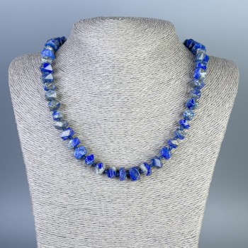 Lapis Lazuli Faceted Necklace, diameter 10x6mm+-, length 50cm+- with clasp