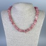 Strawberry Quartz Chip Necklace, 8-14×3mm chips, length 45cm ± with clasp