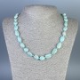 Necklace Amazonite Tumbled, size 9-11x9-10mm+-, length 45cm+- with clasp