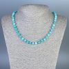 Necklace Amazonite (Synthetic) Smooth Round Bead, size 6mm+-, length 50cm+- with clasp