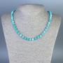 Necklace Amazonite (Synthetic) Smooth Round Bead, size 6mm+-, length 50cm+- with clasp