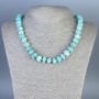 Necklace Amazonite Multi-Facet, size 11x7-10mm+-, length 45cm+- with clasp