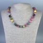 Necklace Tourmaline smooth round bead 10mm+-, length 50cm+- with clasp