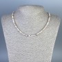 Necklace Opal faceted cube 4x4mm+-, length 45cm+- with clasp