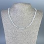 Necklace Rock Crystal faceted cube 4.5x4.5mm+-, length 50cm+- with clasp