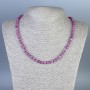 Rubellite Tourmaline Necklace, faceted cube 5x5mm+/-, length 50cm+/- with clasp