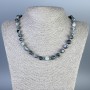 Necklace Hawk's Eye Tumbled, size 8-12x9mm+-, length 50cm+- with clasp