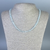 Topaz Necklace, faceted cube 4x4mm+/-, length 45cm+/- with clasp