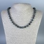 Hawk's Eye Necklace, smooth round beads, diameter 8mm+/-, length 50cm+/- with clasp