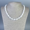 Rock Crystal Necklace, rounded cylinder, diameter 14x8mm+/-, length 45cm+/- with clasp