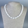 Rock Crystal Necklace, rounded cylinder, diameter 14x8mm+/-, length 45cm+/- with clasp