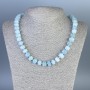 Necklace Aquamarine Multi-Facet, size 10x8mm+-, length 50cm+- with clasp