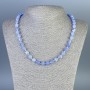 Frost Agate Necklace, smooth round beads, diameter 8mm+/-, length 50cm+/- with clasp