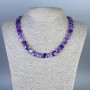 Necklace Amethyst Natural Stone Faceted Rectangle, size 9x10x5mm+-, length 45cm+- with clasp