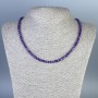 Necklace Amethyst Cube 4x4mm+-, length 45mm+- with clasp