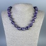 Amethyst Necklace, tumbled stones 15x15mm+/-, length 50cm+/- with clasp