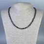Black Tourmaline Necklace, faceted cube 4x4mm+/-, length 45cm+/- with clasp