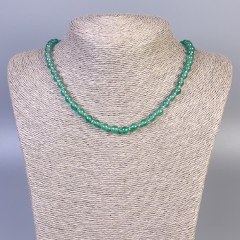 Jade (Imitation) Necklace Smooth Round, Diameter 6mm+-, Length 45cm+- with Clasp