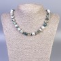 Moss Agate Necklace, Faceted Beads, Diameter 9mm+-, Length 45cm+- with Clasp