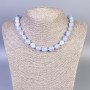 Aquamarine Necklace, Tumbled, Diameter 12x10mm+-, Length 45cm+- with Clasp