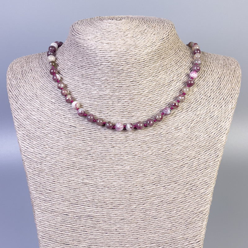 Tourmaline Necklace, smooth round beads, diameter 6mm+/-, length 50cm+/- with clasp