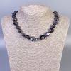 Iolite Necklace Tumbled, Diameter 10-12x10-13mm+-, Length 50cm+- with Clasp