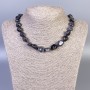 Iolite Necklace Tumbled, Diameter 10-12x10-13mm+-, Length 50cm+- with Clasp