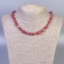 Necklace Strawberry Quartz Tumbled, diameter 9-12x9-11mm+-, length 50cm+- with clasp