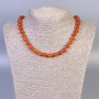 Carnelian Necklace, smooth round beads, diameter 8mm+/-, length 45cm+/- with clasp