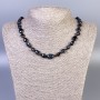 Hawk's Eye Necklace, tumbled beads, diameter 9-13x9mm+/-, length 50cm+/- with clasp