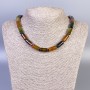 Agate Necklace, Smooth Cylinder Beads, Diameter 15x8mm+-, Length 45cm+- with Clasp