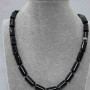 Agate Necklace, Smooth Cylinder Beads, Diameter 15x8mm+-, Length 45cm+- with Clasp