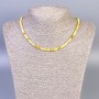 Yellow Agate Necklace, faceted cube beads, diameter 4x4mm+/-, length 45cm+/- with clasp