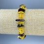 Bracelet Amber Chips, diameter 8-13x2-4mm+- with seed beads, length 18cm+- stretch