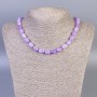 Lavender Amethyst Necklace Tumbled, Diameter 11x7mm+-, Length 45cm+- with Clasp