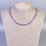 Necklace Amethyst Natural Stone Chips, diameter 4x4mm+-, length 45cm+- with clasp