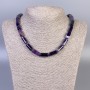Necklace Purple Agate Cylinder, diameter 15x8mm+-, length 45cm+- with clasp