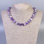 Amethyst Necklace, smooth round beads, diameter 10mm+/-, length 50cm+/- with clasp