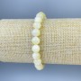 Bracelet Mother-of-Pearl Smooth Round Beads, diameter 8cm+-, length 18cm+- stretch