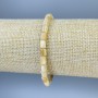 Bracelet Mother-of-Pearl Chip Beads, diameter 6x5mm+-, length 18cm+- stretch