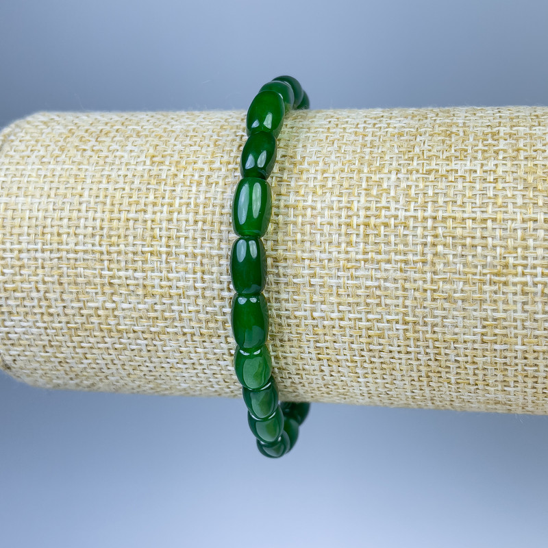 Chrysoprase Barrel Bracelet, diameter 8x6mm+-, length 18cm+- stretch