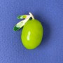 Olive Brooch, Light Green Enamel, 30x24mm+-, Gold-Tone Metal